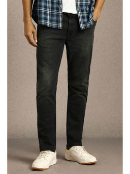 Louis Philippe - Men Black Solid Regular Fit Casual Jeans