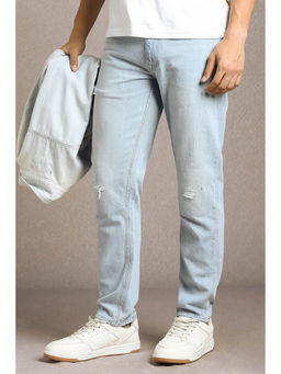 Louis Philippe - Men Blue Solid Regular Fit Casual Jeans