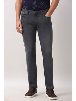 Peter England - Men Grey Solid Slim Fit Casual Jeans
