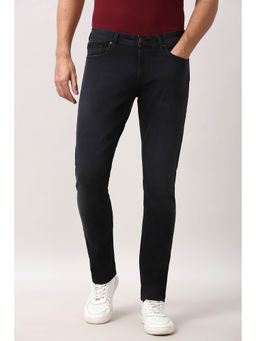 Peter England - Men Black Solid Slim Fit Casual Jeans