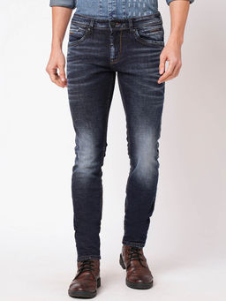 ROOKIES - Men Navy Blue Solid Slim Fit Casual Jeans