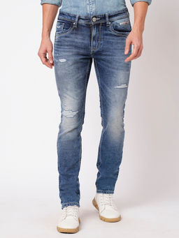 ROOKIES - Men Blue Solid Slim Fit Casual Jeans