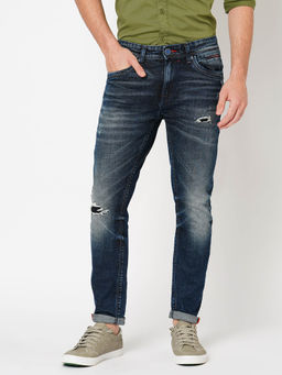 ROOKIES - Men Blue Solid Regular Fit Casual Jeans