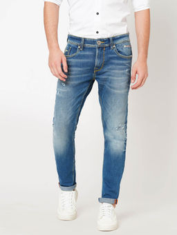ROOKIES - Men Blue Solid Regular Fit Casual Jeans