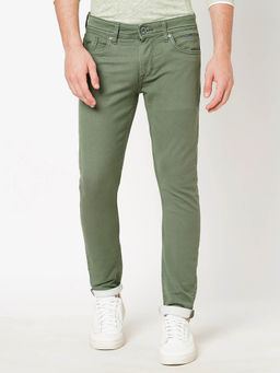 ROOKIES - Men Green Solid Regular Fit Casual Jeans