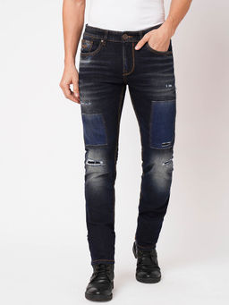 ROOKIES - Men Blue Solid Slim Fit Casual Jeans