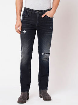 ROOKIES - Men Blue Solid Regular Fit Casual Jeans