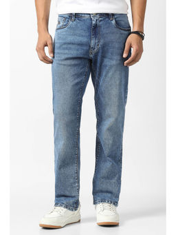 Van Heusen - Men Blue Solid Regular Fit Casual Jeans