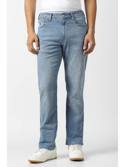 Van Heusen - Men Blue Solid Regular Fit Casual Jeans