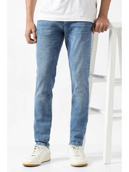 Van Heusen - Men Blue Solid Regular Fit Casual Jeans