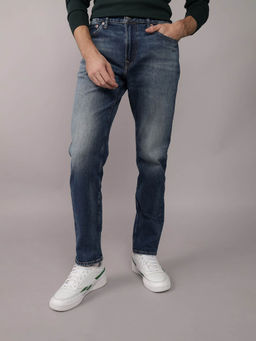 American Eagle - Men Navy Blue Solid Regular Fit Casual Jeans