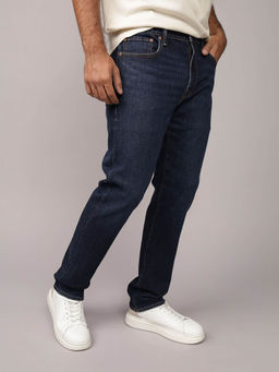 American Eagle - Men Navy Blue Solid Regular Fit Casual Jeans