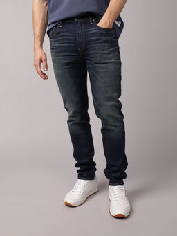 American Eagle - Men Navy Blue Solid Regular Fit Casual Jeans