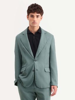 Rare Rabbit - Men Green Notched Lapel Blazer