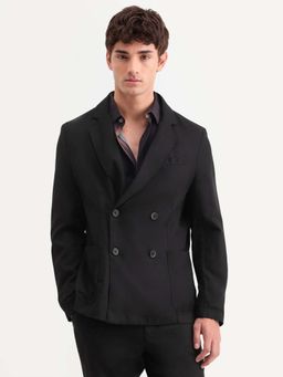 Rare Rabbit - Men Black Notched Lapel Blazer