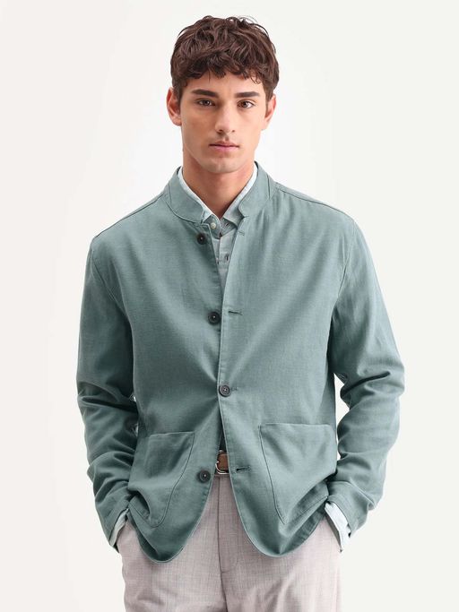Rare Rabbit Men Green Solid Coat