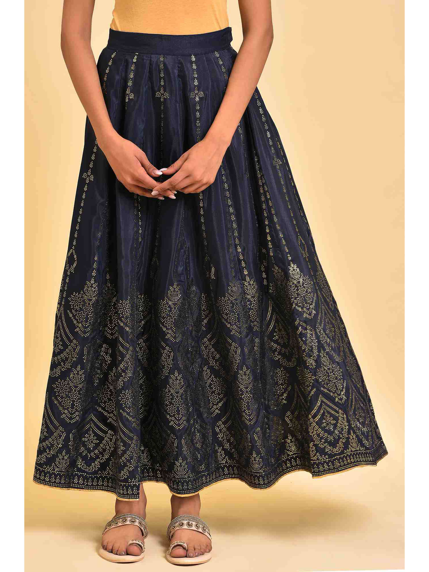Navy Blue Embellished Skirt-picture-43
