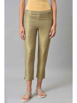 W - Green Printed Slim Pant