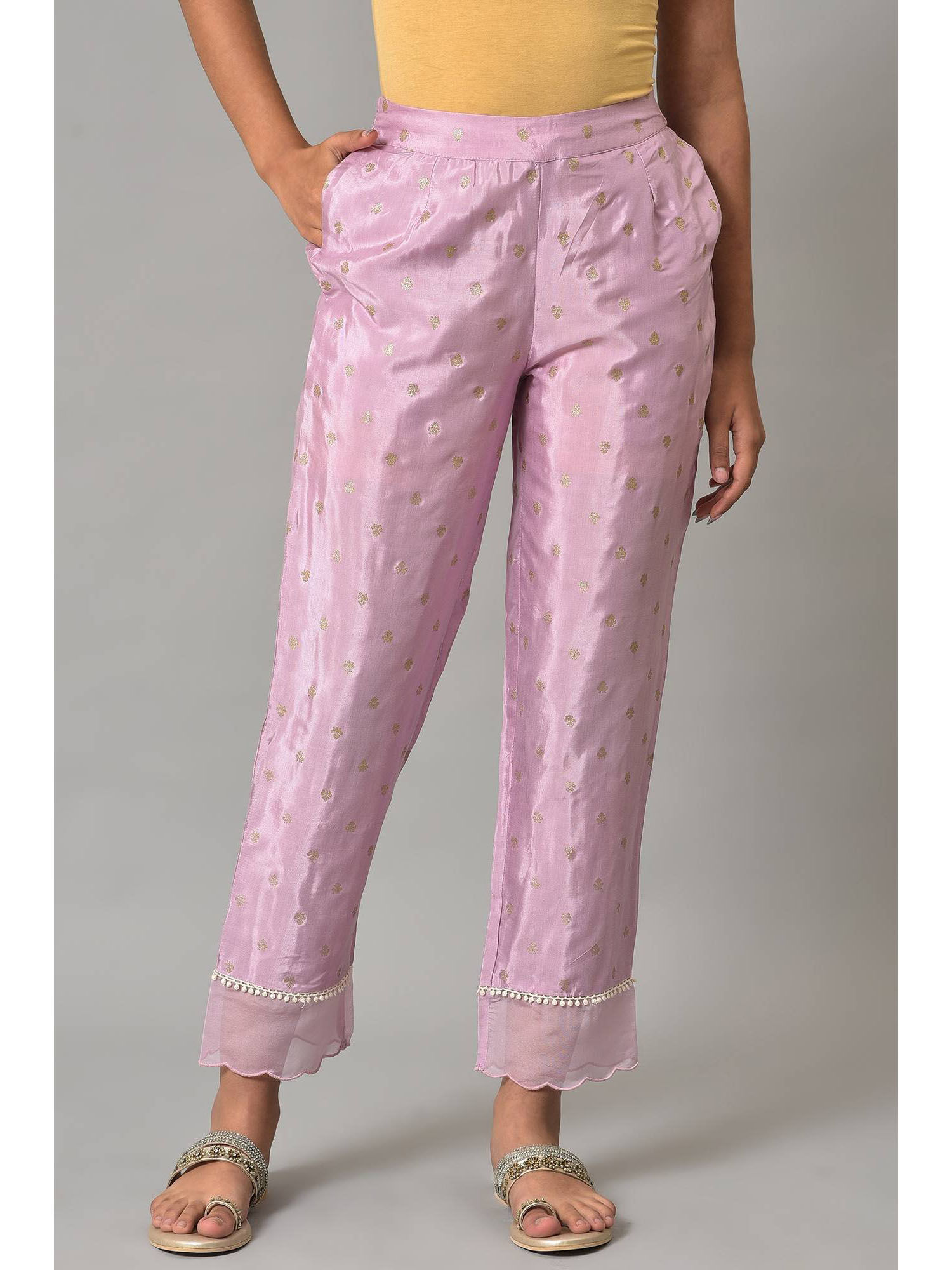 Purple Woven Slim Pant-picture-15