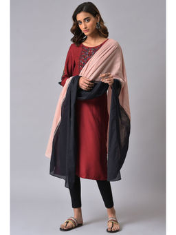 W - Pink Colorblock Dupatta