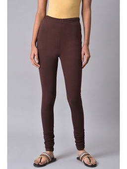 W - Brown Solid Churidar