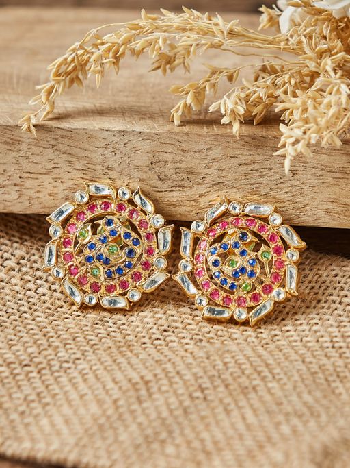 Buy Fabindia Gold Plated Silver Naniki Stud Earrings Online