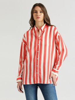 Pepe Jeans - Blake Linen Viscos Oversize Fit Striper Shirt
