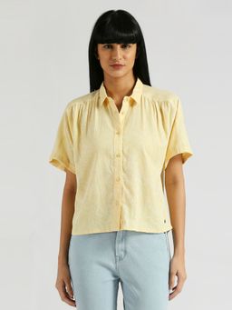 Pepe Jeans - Yellow Tina Printed Comfort Fit Shirt