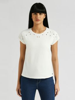 Pepe Jeans - Marsha Solid Eyelet Embroidery Top