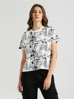 Pepe Jeans - Luisa Regular Fit Abstract Aop Print T-shirt