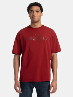 Jockey - US81 Men Super Combed Cotton Printed Oversized T-Shirt - Sundried Tomato USA