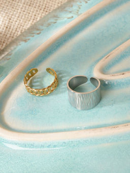 Niska - Anti-Tarnish Multi-Color Ring (Pack Of 2)