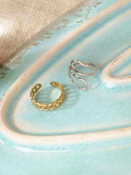 Niska - Anti-Tarnish Multi-Color Ring (Pack Of 2)