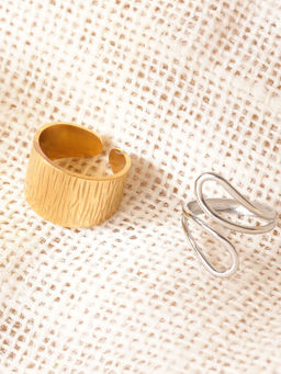 Niska - Anti-Tarnish Multi-Color Ring (Pack Of 2)