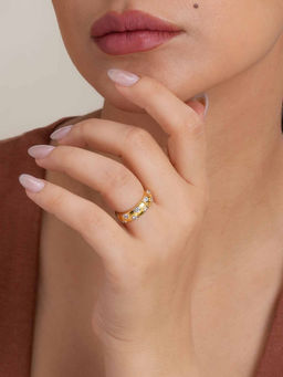 Palmonas - 925 Sterling Silver Goldette Signature Band Ring