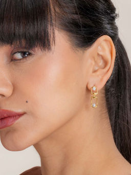 Palmonas - 925 Sterling Silver Haloed Signature Earrings for Womens