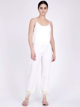 First Resort by Ramola Bachchan - White Summer Pants