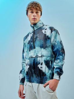 Bewakoof - Air 1.0 Men's Blue Tie & Dye Oversized Windcheater Jacket