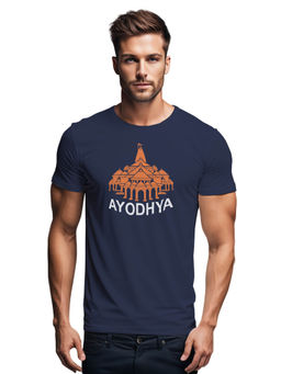 Tantra - Navy Blue Round Neck Printed T-Shirt