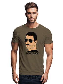Tantra - Olive Green Round Neck Printed T-Shirt