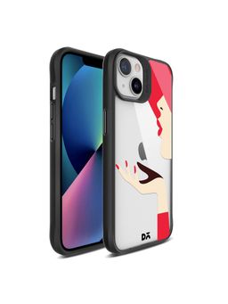 DailyObjects - Flying Kiss Black Hybrid Clear Case Cover for iPhone 13 Mini 5.4 inch