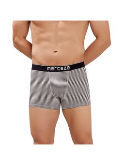 MERCAZE - Grey Men Comfort Fit Super Combed Cotton Spandex Striped Soft Trunk