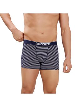 MERCAZE - Navy Blue Men Comfort Fit Super Combed Cotton Spandex Striped Trunk
