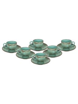 HITKARI POTTERIES - Nostaligia Tiffani Cup Saucer Set Of 12Pc