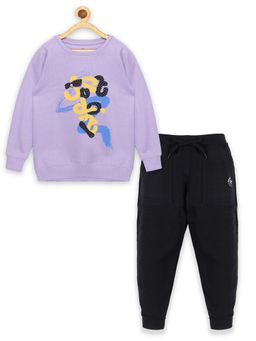 KiddoPanti - Multi-Color Printed Regular Sweatshirt and Joggers