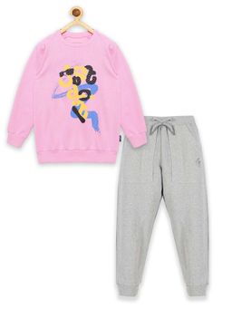 KiddoPanti - Multi-Color Printed Regular Sweatshirt and Joggers