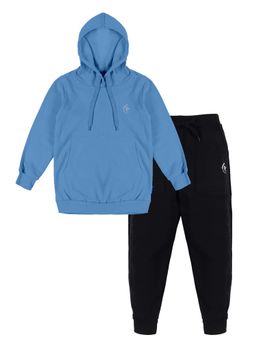 KiddoPanti - Blue Solid Regular Hoodie and Joggers