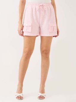 Spykar - Pink Self Design Relaxed Shorts