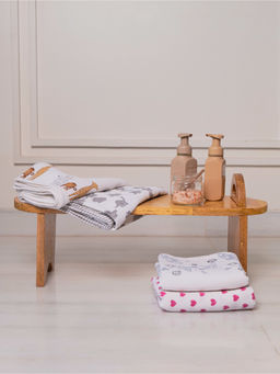 TORII - With Love Waffle White Towel