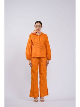 The Dramebaaz Company - Tangerine Vintage Garden Floral Co-Ord (Set of 2)